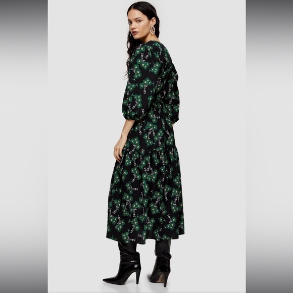 Topshop Daisy Floral Easy-Fit Wrap Dress, Tall - size 8 - Picture 11 of 11